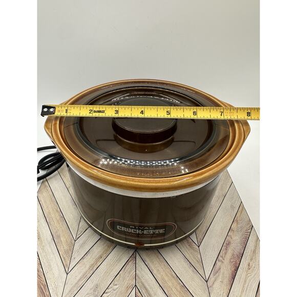 Vintage Rival Crock-Ette Stoneware Slow Cooker Model 3200/2 Quart - TESTED Vtg - Picture 5 of 9